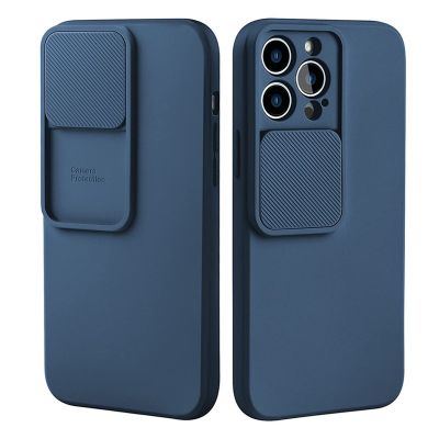 [สินค้าใหม่ในสต็อก] กดดึงกล้องเลนส์ป้องกันกรณีโทรศัพท์สำหรับ iPhone 14 12 11 13 Pro Max XS Max XR X ซิลิโคนเหลวนุ่มกันกระแทก13ปก
