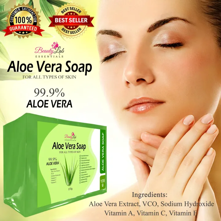 BEAUTY LAB ESSENTIALS ALOE VERA SOAP 135 Grams Original/ Moisturize ...