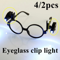 4pcs Book Reading Light Eyeglass Clip On Flexible Night Light Universal Portable Mini LED Lamp Eyeglasses Book Reading Lights