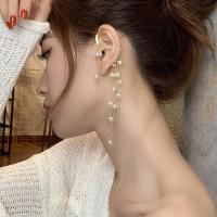 1PCS Womens Pearl Tassel Ear Hook Earrings Dangle Earring Jewelry Without Pierced Ears