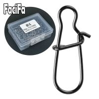 100 or 50 pcs Stainless Steel Fishing Snap with Box Hooked Snap Pin Fastlock Clip Accessories Tackle for Barrel Swivel Lure hook