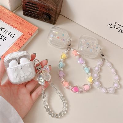 For Baseus Bowie E3 Earphone Case Cute Transparent Heart Flower Soft Silicone Wireless Headphone Cover For Baseus Bowie E3 Cases Wireless Earbuds Acce