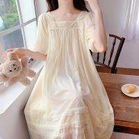 Ao Dai 300 ปอนด์บวกขนาดฝรั่งเศส Sleepdress ผู้หญิงฤดูร้อนหวานนางฟ้าศาลชุดนอนบริสุทธิ์อยากอ้วนมม. Homewear ฤดูร้อน ใหม่