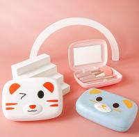 5pcs Portable Size Cute Cartoon Shape Print Box Packing Travel Makeup Brush Set with Mirror Inside