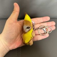 Happy Banana Cat Keyring Banana Cat Crying Meme Cat In Banana Cat Pendant Doll Keychain Plush Toy Sad Cry Bananacat