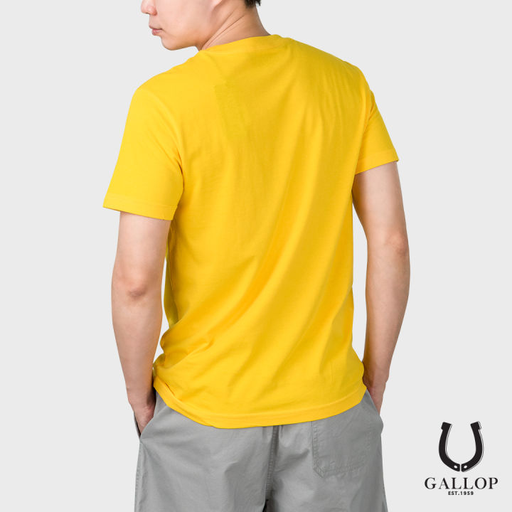 gallop-เสื้อยืดผ้าคอตตอนพิมพ์ลาย-graphic-tee-รุ่น-gt9105-สีเหลือง-ราคาปกติ-790-816