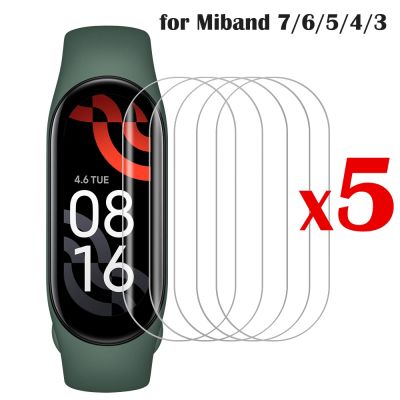 5pcs Hydrogel Film for Mi Band 7 6 5 4 Screen Protector 3D Soft Curved Screen Film for Xiaomi Miabnd 7 6 5 4 Smart Watch Films