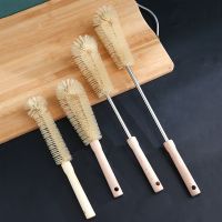 Household wooden handle cup brush long handle brush washing cup brush milk bottle without dead ends kitchen bottle cleaning artifact