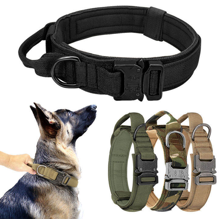 liuwan123 MilitaryGrade Tactical Dog Collar with Handle Heavy Duty