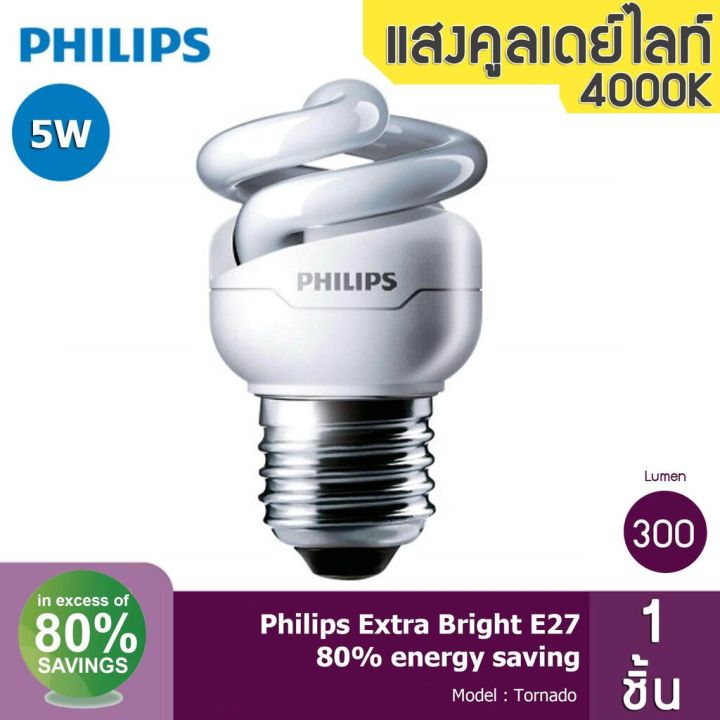 philips-tornado-หลอดประหยัดไฟ-ทอร์นาโด-เกลียว-e27-ขนาด-5w