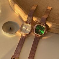 Korean niche light luxury literary forest girl small square steel strap quartz watch female student casual white high-end sense