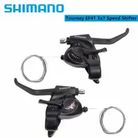 Shimano Tourney เกียร์ EF41 SL-EF41ความเร็ว3X7 3สปีด7สปีดสำหรับจักรยานเสือภูเขาซ้ายขวาคันเกียร์ทริกเกอร์จักรยานเสือภูเขา