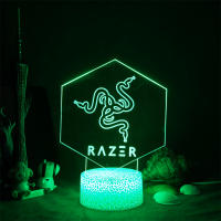 3D Night Lights For Razer LOGO Colorful Gameing Room Table Lamps for Bedroom Atmosphere Bedside Desk Decoration Birthday Gifts