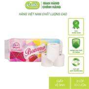 Giấy vệ sinh Bozana có lõi 3 lớp x 10 cuộn không tắc bồn cầu, mềm mịn