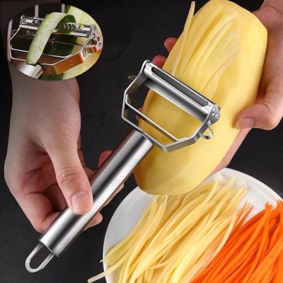 ☫✼ Kitchen Vegetable Peeler Stainless Steel Melon Planer Double-Head Peeler Household Multiple-Function Fruit And Vegetable Peeler