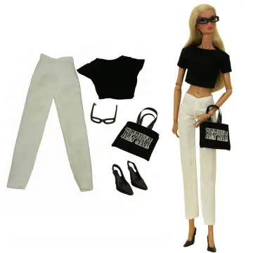 Doll Outfit Pink Coat Top Casual Trousers Modern Clothes For Barbie 1/6  Toys 