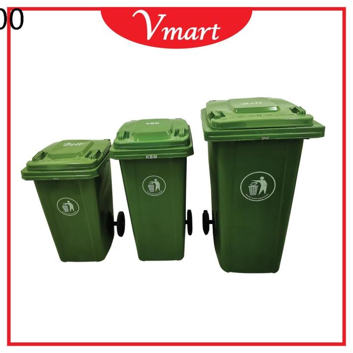 Home 100l 120l 240l Big Green Dustbin Green Plastic Dustbin Tong Sampah Besar Mobile Garbage Bin 6162