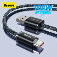 Baseus Official Store สายชาร์จ สายชาร์จเร็ว 100W USB Cable 6A Fast Charging Cable For Huawei Nova 10 9 P50 Mate 40 Data USB C Phone Cable For Xiaomi Mi 10