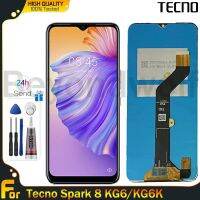 Beyondwolf จอแท้สำหรับ Tecno Spark 8 KG6/KG6K ชิ้นส่วนจอสัมผัสแอลซีดีของเครื่องแปลงดิจิทัลอะไหล่ LCD พร้อมกรอบกลางสำหรับ Tecno Spark KG6K 8 KG6