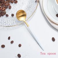 Spklifey Dinnerware Set Gold Stainless Steel Mixing Spoon Ice Cream Coffee Spoon Teaspoon Cocktail Stirring Spoon Serving Utensils