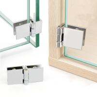 Zinc alloy glass clamp 5-8mm Bilateral Clip 90 180 Degree glass door hinge for Showcase Wine cabinet Support connector hardware