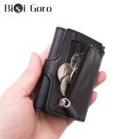 Customized Name 2023 New Men Smart Wallet Money Bag Aluminum Box Case Card Holder Auto Pop-up RFID Card Holder Wallet Coin Purse