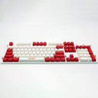 【⊕Good quality⊕】 sijieyis8 Keycaps โคคาโคล่าสำหรับคีย์บอร์ดแบบกลไก108คีย์สีแดงสีขาวสีระเหิด Pbt เกมพีซี Gk61 Anne Pro 2