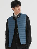 ZZOOI Winter Man 90% White Duck Down Jacket Casual O-neck or V-neck Adjustment Single Breasted Sleeveless Vest Coat