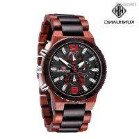 นาฬิกาผู้ชาย KUNHUANG kunduz emperor 1019 wooden watch men multi-functional sports watch