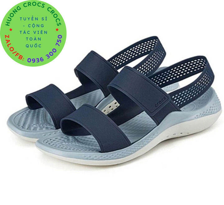 DÉP SANDAL NHỰA ĐI MƯA CROCS LITERIDE PACER 360 CHO NỮ MÀU NAVY 