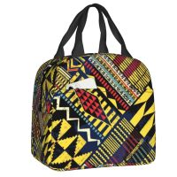 ✧♠ Patchwork Kitenge Ankara Nigeria Lunch Box for Women African style Cooler Thermal Food Insulated Lunch Bag Kids School Children