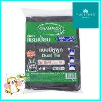 ถุงขยะหูผูก CHAMPION 36x45 นิ้ว 10 ใบ สีดำGARBAGE BAGS WITH TIE HANDLES CHAMPION 36X45IN BLACK 10 PSC **คุณภาพดี**