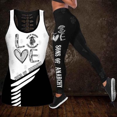 Combo Sons Of Anarchy Hollow Tanktop Legging Set Woman Legging Gym Clothes Friend Gift Tank Top And Leggings Set For Yoga...