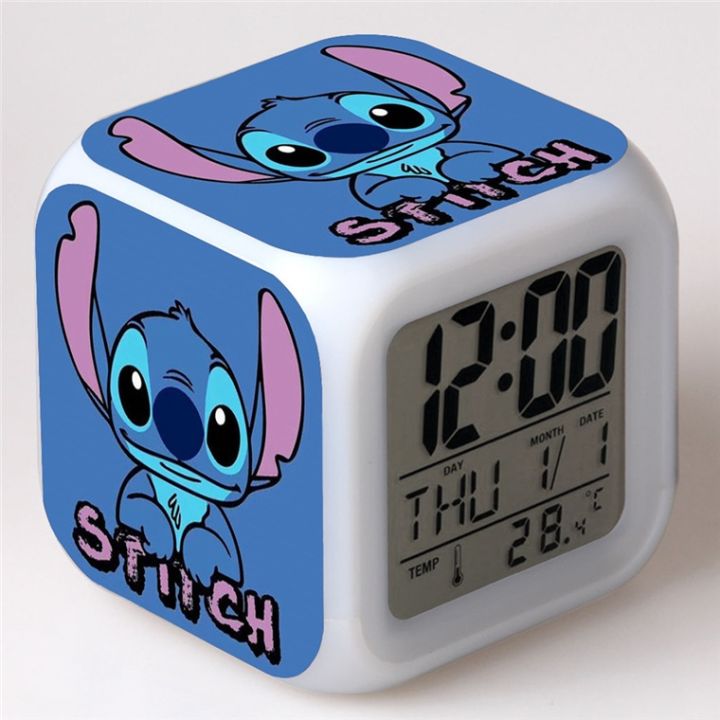 cute-disney-cartoon-lilo-stitch-alarm-clock-growing-led-color-change-digital-light-pvc-stitch-figure-toys-for-kids-birthday-gift