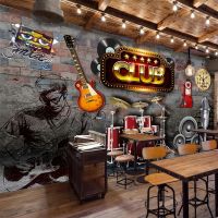 Custom Any Size Mural Wallpaper 3D Vintage Brick Wall Music Theme KTV Bar Background Wall Cloth Photo Wall Papers For Walls 3 D