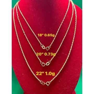 21K gold round pendant with rope chain gold jewelry 16 and 20