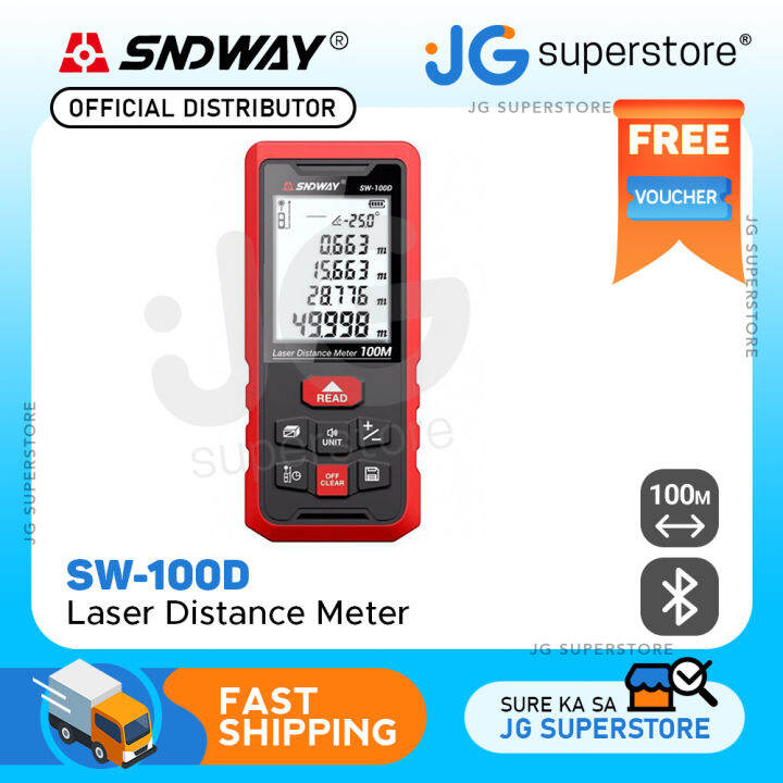 Sndway SW-100D Laser Distance Meter Finder 100M with Bluetooth, Voice ...