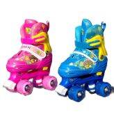 รองเท้าสเก็ต โรลเลอร์สเกต Rollerskate สำหรับเด็กหญิงและชาย รุ่น 2 ล้อคู่ ปรับขนาดไซส์ได้4ระดับ  2สี 2ไซส์(ล้อ PU อย่างดี มีไฟ)