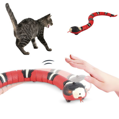 Smart Sensing Interactive Cat Toys Automatic Eletronic Snake Cat Teasering Play USB Rechargeable Kitten Toys for Cats Dogs