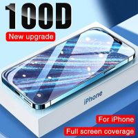 100D คลุมทั้งหมดกระจกนิรภัยสำหรับ iPhone 11 12 13 Pro Max XR XS กระจกนิรภัยบนสำหรับ iPhone 13 12 Mini 7 8 Plus SE 3แก้ว