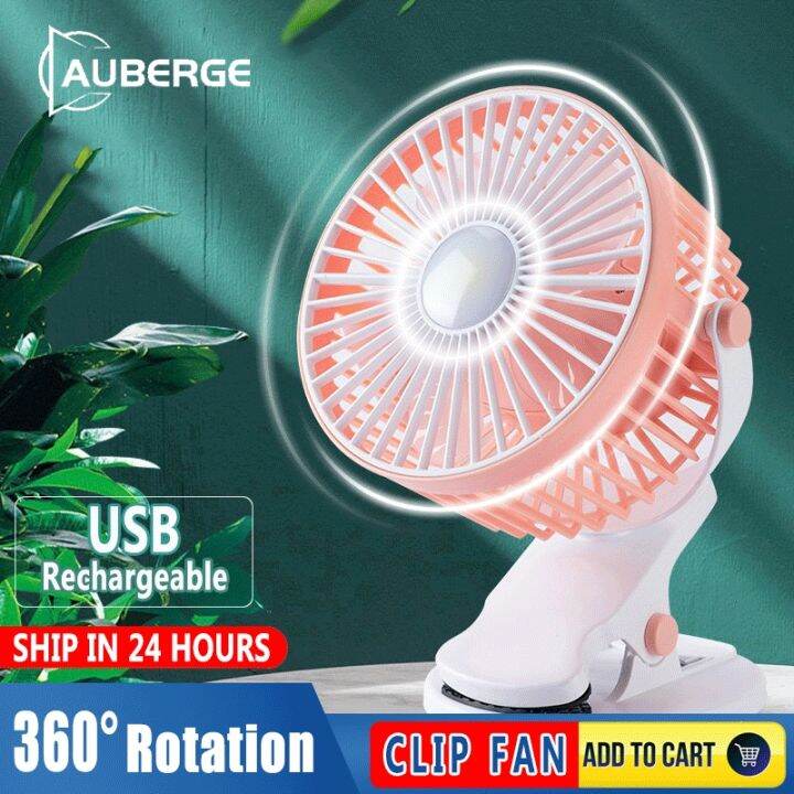Small Clip on Fan 5000mAh Rechargeable 360°Rotate Quiet Portable Fan Mini USB Desk Fans with