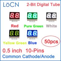 ◙ 0.5 inch LED Display Digital tube 2bit RED BLUE WHITE YELLOW PURE GREEN Common Cathode Anode High Bright Clock Display 50PCS