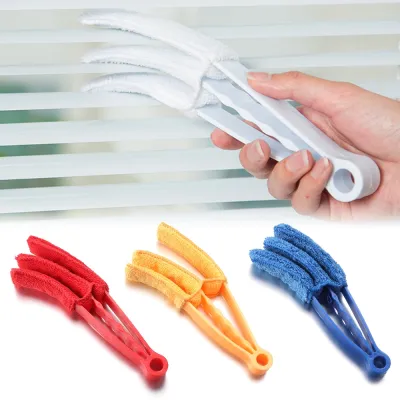 【CC】♟◕  Microfiber Removable Washable Cleaning Clip Household Window Leaves Blinds Cleaner Brushes