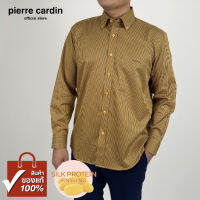 Pierre Cardin เสื้อเชิ้ตแขนยาว Silk Protein Finishing Basic Fit รุ่นมีกระเป๋า ผ้า Cotton 100% [RCC6640-YE]