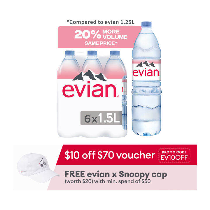 Evian Natural Mineral Water 6 x 1.5L Case Lazada Singapore