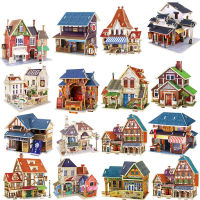 Kids Toys Jigsaw 3D Puzzle House Building Wooden Toys Chalets Wood Toy Puzzles Baby Montessori Toys brinquedos