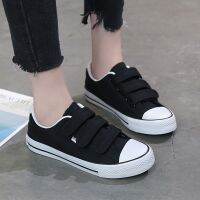 Shoess Shoes Feel Super Fire เวอร์ชั่นเกาหลีใหม่ Velcro Sail FLAT Black Cloth Shoes