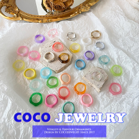 COCOJEWELRY แหวนดีไซน์น่ารักทำจากเรซิ่นใหม่ขายส่งจากโรงงานแบบวงกลมสีสันสดใส