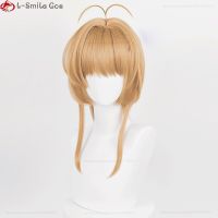 Anime Card Captors Sakura Cosplay Costume Wigs Sakura Kinomoto Wig Heat Resistant Synthetic Hair Halloween Party Wigs + Wig Cap