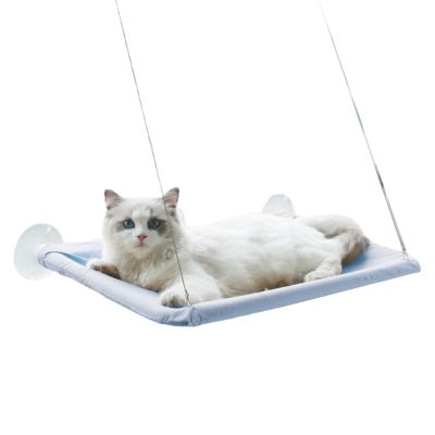 Comfy Perch หน้าต่างเบาะนอนน้องแมวพร้อมถ้วยดูดแรงถอดซักได้ Breathable เตียงสัตว์เลี้ยงประหยัดพื้นที่สำหรับแมว
